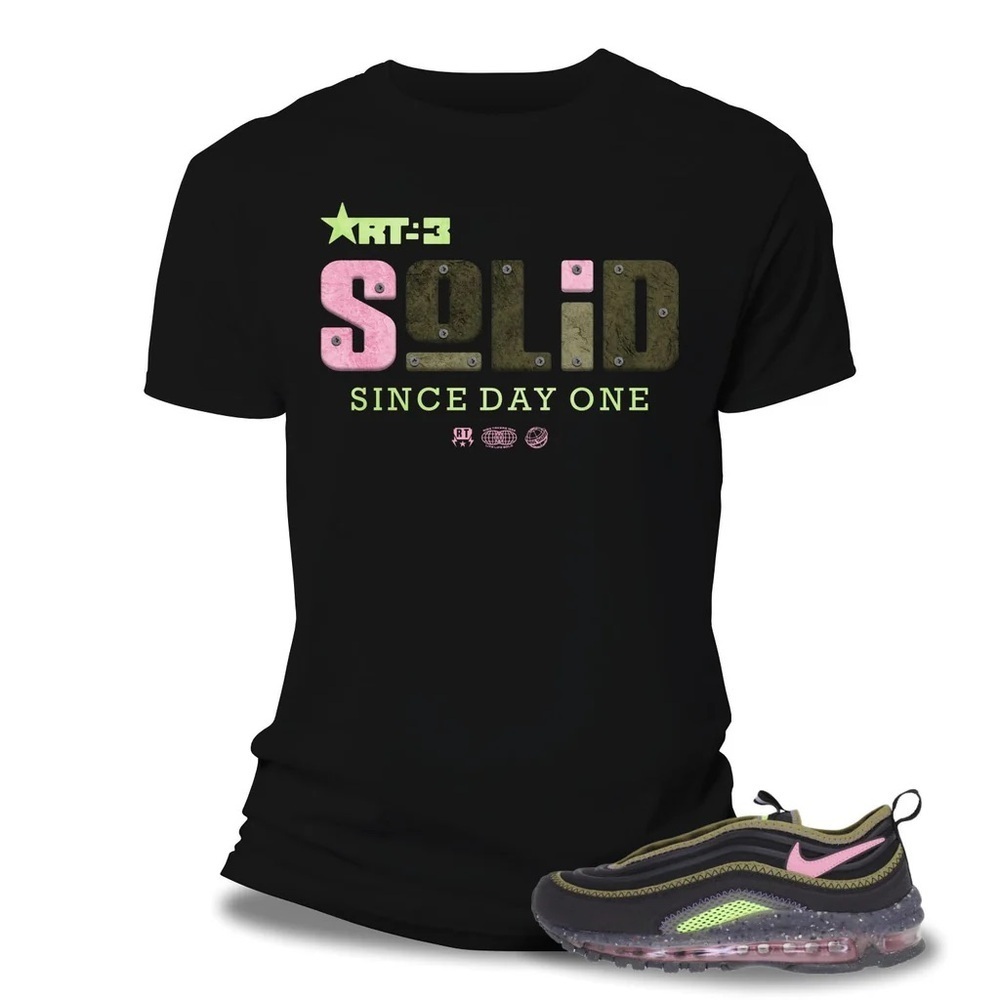 Black Short Sleeve Tee with Bold Graphic Design
